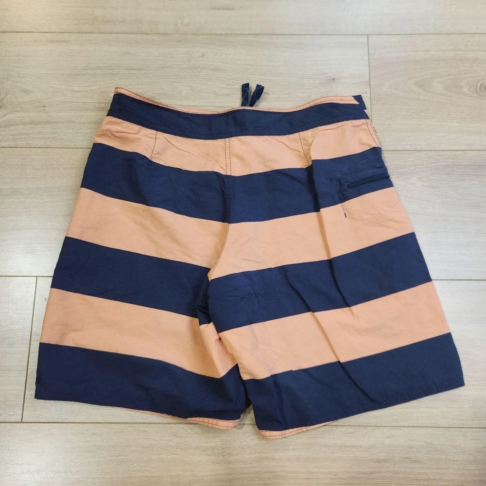 Patagonia Minimalist Wavefarer Board Shorts Mens 30 Blue Orange Striped Surf